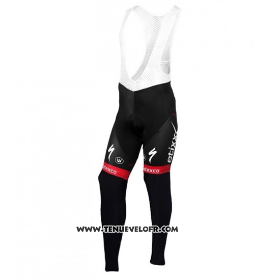2016 Maillot Ciclismo Etixx Quick Step Rouge et Noir Manches Longues et Cuissard